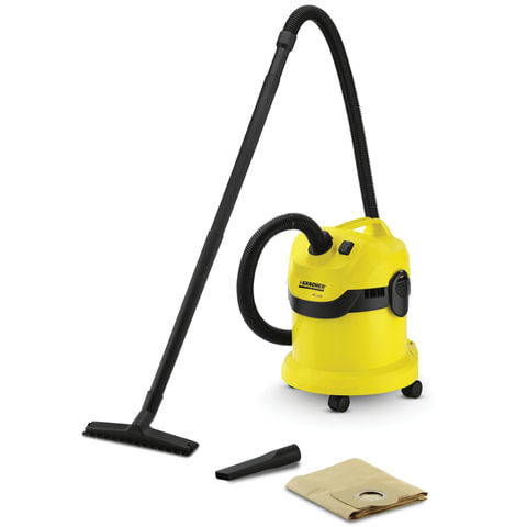 Пылесос  KARCHER (КЕРХЕР) MV/WD 2, с пылесборником, потреб.мощность 1000 Вт, желтый, 1.629-760.0