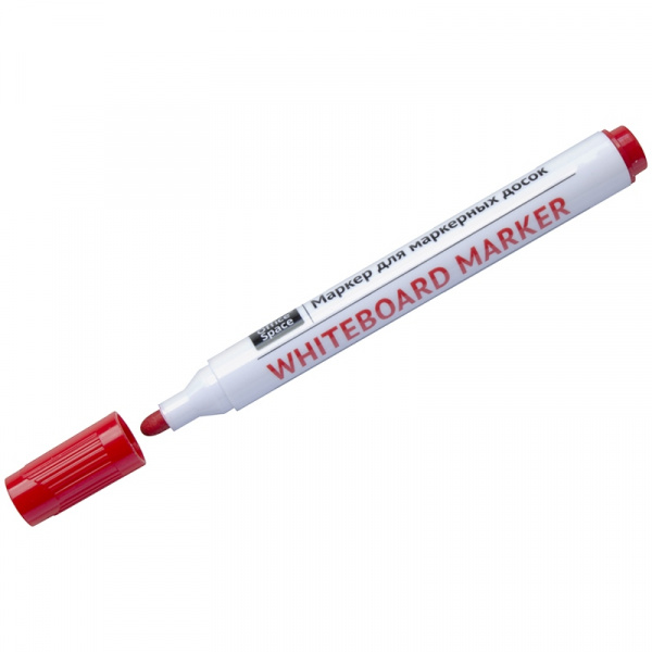 Маркер для белых досок OfficeSpace красный, пулевидный, 2,5мм
