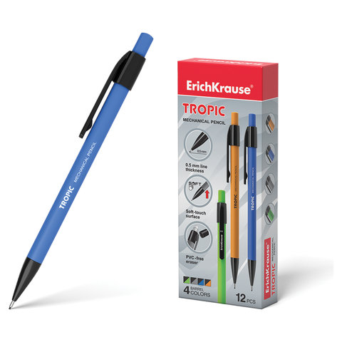 Карандаш мех. ERICH KRAUSE "Tropic", ассорти, 0,5мм 20338