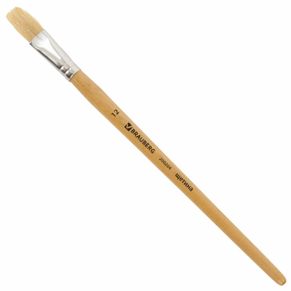 Кисть BRAUBERG щетина, плоская, №12, 200204 Кисть BRAUBERG щетина, плоская, №12, 200204