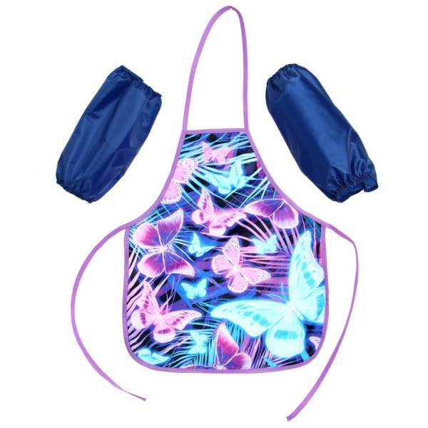 Фартук для труда + нарукавники Calligrata «Бабочки», 485 х 395/250 х 160 мм