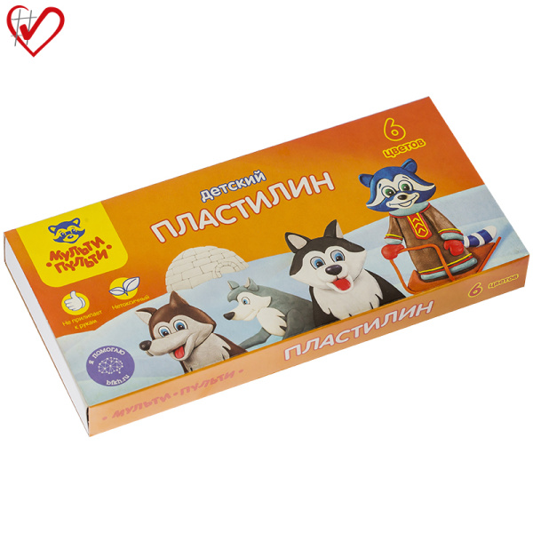 Пластилин Мульти-Пульти "Енот на Аляске", 06 цветов, 90г, со стеком, картон Пластилин Мульти-Пульти "Енот на Аляске", 06 цветов, 90г, со стеком, картон