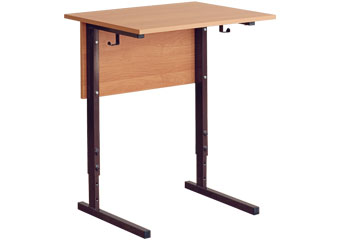 Стол ученич.1-местн.,регул. 4-6 гр., клен, м/к серый