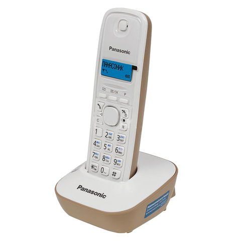Радиотелефон PANASONIC KX-TG1611RUJ,пам 50ном АОН повтор, часы/будильник(радиус 10-100м),цв. бежевый