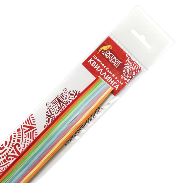 Бумага для квиллинга "Радуга", 10 цветов, 200 полос, 3 мм х 300 мм, 80 г/м2, ОСТРОВ СОКРОВИЩ