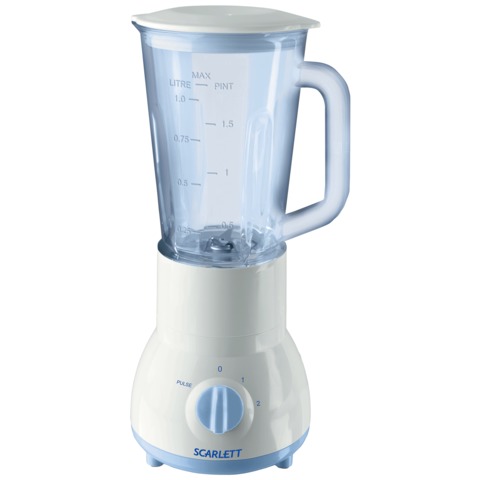Блендер SCARLETT SC-4146, мощн 350Вт, объем 1,25 л, 2 скоростных режима, пластик, белый
