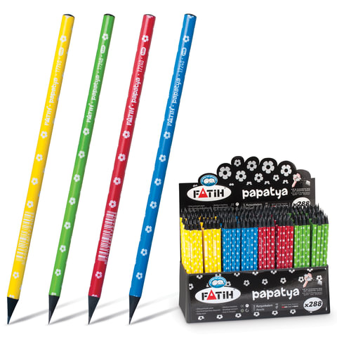 Карандаш ч/гр PENSAN (FATIH), НВ, фольгир.корпус(цветочки), без резинки, заточ, 4цв, дисплей,17240