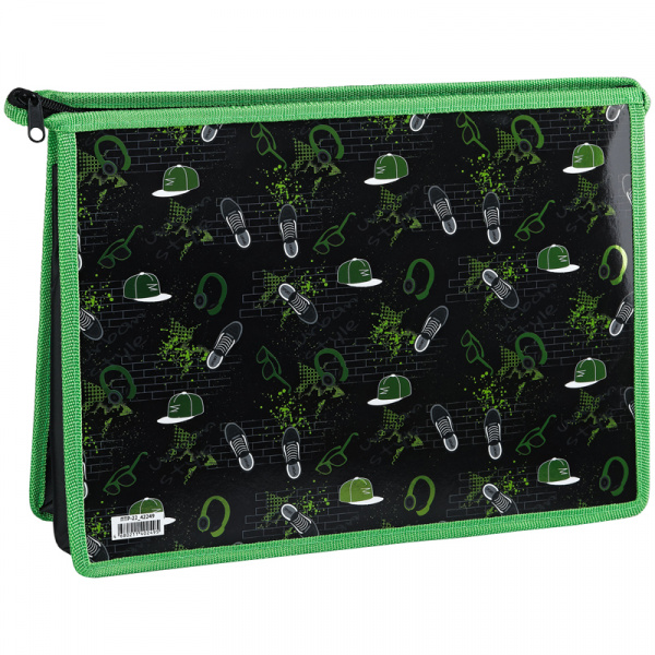 Папка для тетрадей 2 отделения А4 ArtSpace "Urban Style", пластик, фольга, на молнии ПТР-22_42249