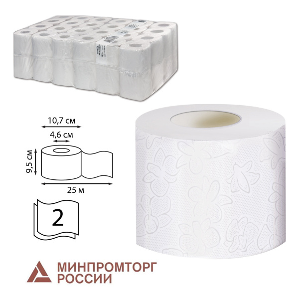 Бумага туалетная 25м, VEIRO Professional (Система T4), КОМПЛЕКТ 48шт, Comfort, 2-сл, T207