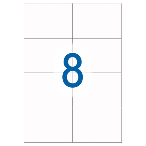 Этикетка самоклеящаяся 97х67,7 мм, 8 этикеток, белая, 65 г/м2, 50 л., STAFF