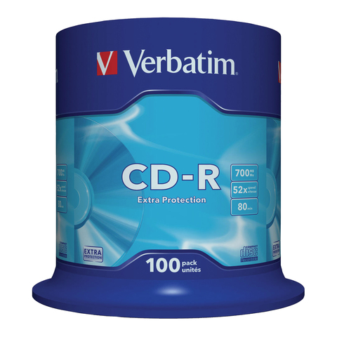 Диски CD-R VERBATIM, 700 Mb, 52х, 100 шт., Cake Box, 43411 Диски CD-R VERBATIM, 700 Mb, 52х, 100 шт., Cake Box, 43411
