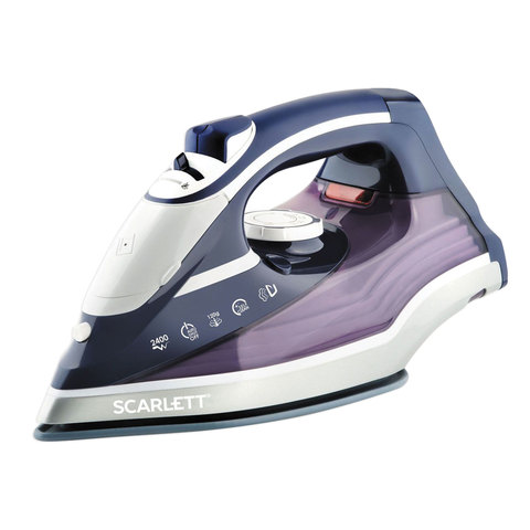Утюг SCARLETT SC-SI30K19, 2400Вт, терморегулятор,антипригар.поверх,самоочистка,автоотключ,фиолетовый