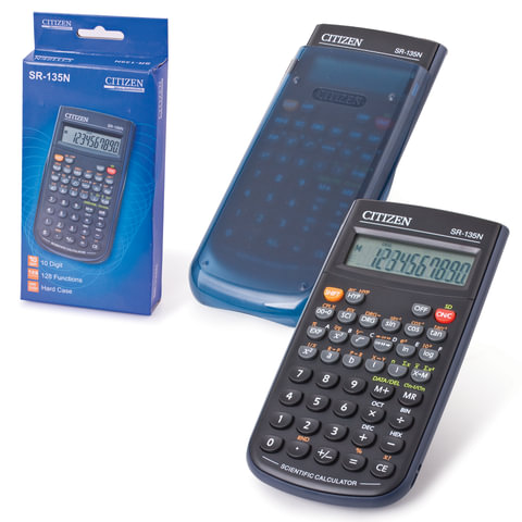 Калькулятор CITIZEN инженерный SR-135N, 8+2 разр, пит.от батарейки, 154*84мм, сертифицирован для ЕГЭ