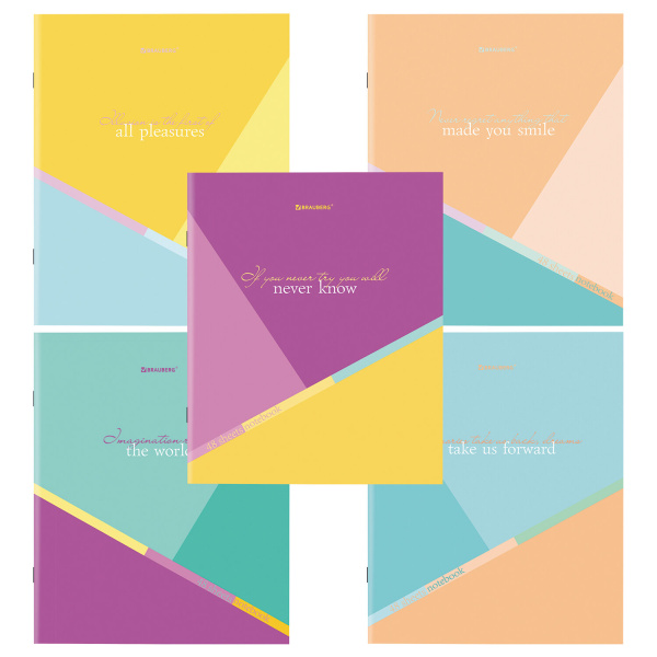 Тетрадь 48л. клетка RAUBERG скоба, обложка картон, Multicolor (микс в спайке)