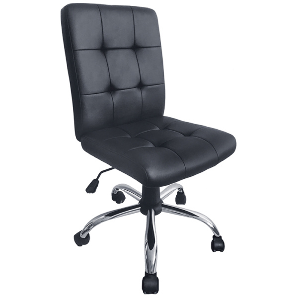 Кресло Helmi HL-M08 "Squared", экокожа черная, механизм качания, без подлокотников