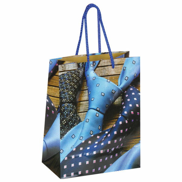 Пакет подарочный 17,8x9,8x22,9 см, ЗОЛОТАЯ СКАЗКА "Галстуки", ламинированный, 606586  Пакет подарочный 17,8x9,8x22,9 см, ЗОЛОТАЯ СКАЗКА "Галстуки", ламинированный, 606586