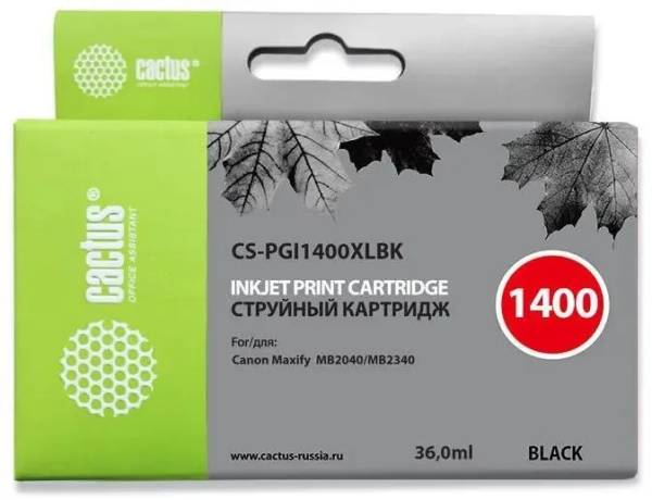 Картридж струйный Cactus CS-PGI1400XLBK Картридж струйный Cactus CS-PGI1400XLBK