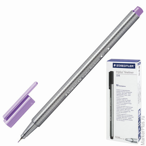 Ручка капиллярная STAEDTLER (Штедлер, Германия), трехгранная, толщина письма 0,3 мм, лавандовая, 334