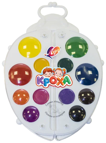 Краски акварельные ЛУЧ "Божья коровка" 12 цветов без кисти 32С 2077-08