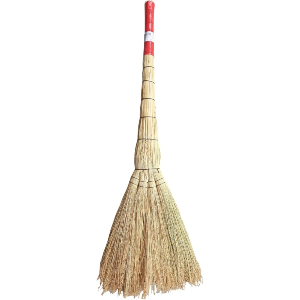 Веник ЛЮКС 4-х лучевой, стальная пловолка, красная ручка, Узбекистан