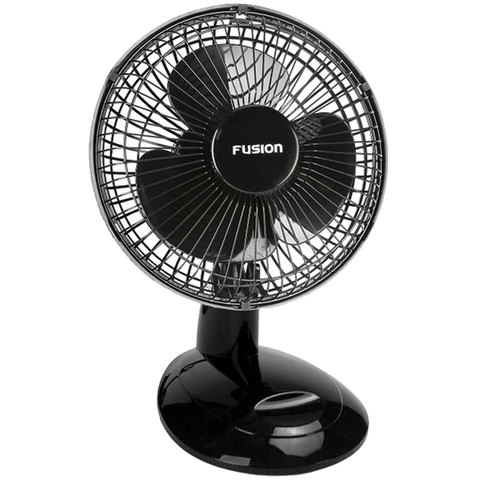 Вентилятор настольный FUSION FTF-15 black, d=15 см, 15 Вт, 2 скоростных режима, подставка, черный