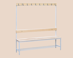 Скамья для спорт.раздевалок односторонняя, 1500*380*1680 мм., сосна