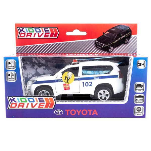 Модель автомобиля Toyota Prado ДПС, инерционный, световые и звуковые эффекты