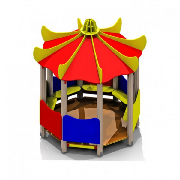 Домик-беседка, от 2 лет, деревянный брус, D=2865 мм, Н=3250 мм