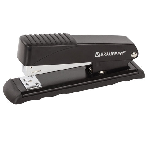 Степлер №24/6, 26/6 металлический BRAUBERG "Office", до 30 листов, черный Степлер №24/6, 26/6 металлический BRAUBERG "Office", до 30 листов, черный