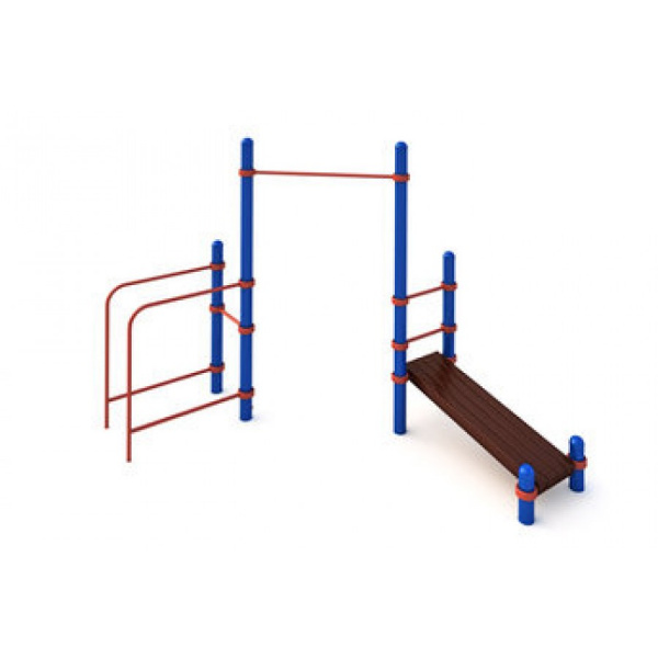 Турник с брусьями и лавкой для преса