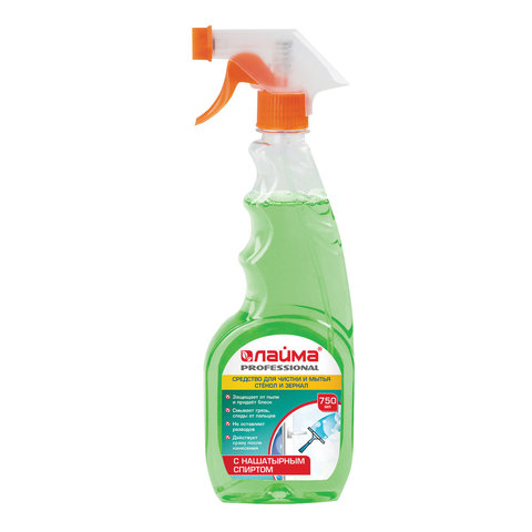 Средство для мытья стекол и зеркал ЛАЙМА PROFESSIONAL 750мл, с нашатырным спиртом, распылитель
