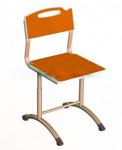 Стул ученический "Экстра-NOVA" р.г. 5-7, м/к серый, фанера оранжевая