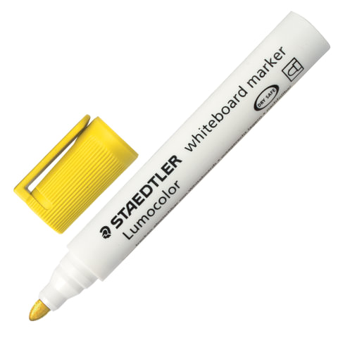 Маркер для доски STAEDTLER (Штедлер, Германия) "Lumocolor", круглый наконечник, 2 мм, желтый, 351-1  Маркер для доски STAEDTLER (Штедлер, Германия) "Lumocolor", круглый наконечник, 2 мм, желтый, 351-1