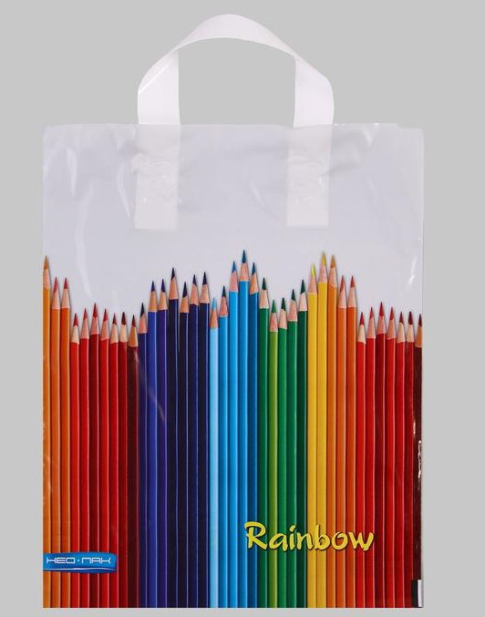 Пакет "Карандаши", полиэтиленовый с петлевой ручкой, 28x34 см, 60 мкм