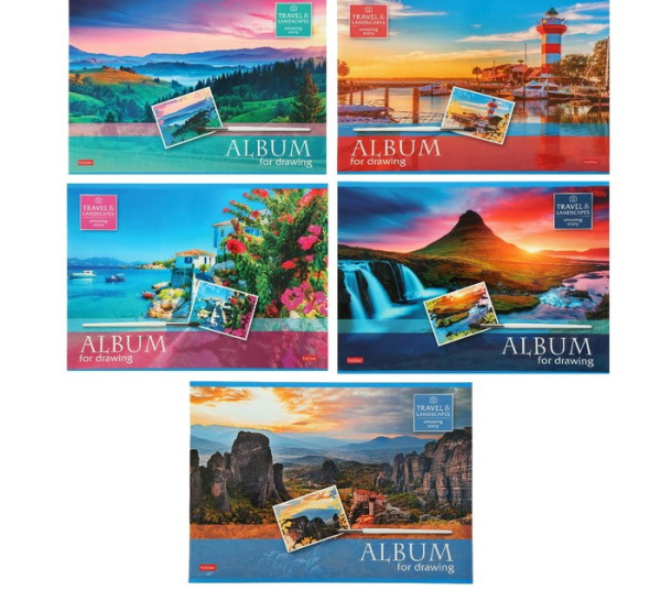 Альбом для рисования А4, 48 листов, на скрепке, «Моменты вдохновения», обложка мелованный картон, бл Альбом для рисования А4, 48 листов, на скрепке, «Моменты вдохновения», обложка мелованный картон, бл