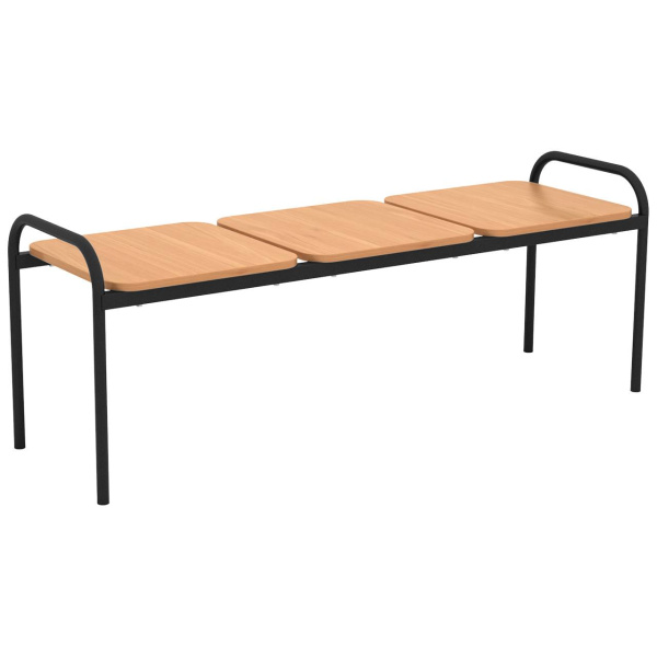 Банкетка жесткая 1300*400*400мм, м/к черный, ЛДСП клен, М763 Банкетка жесткая 1300*400*400мм, м/к черный, ЛДСП клен, М763