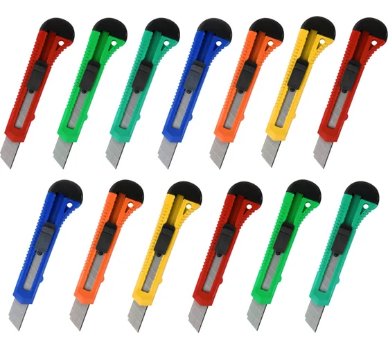 Нож канцелярский 18 мм КОМПЛЕКТ "10 шт. + 3 шт. В ПОДАРОК", фиксатор, STAFF EVERYDAY, 238771 Нож канцелярский 18 мм КОМПЛЕКТ "10 шт. + 3 шт. В ПОДАРОК", фиксатор, STAFF EVERYDAY, 238771