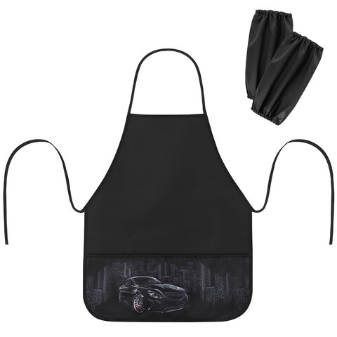 Фартук с нарукавниками для уроков труда BRAUBERG, 3 кармана, 46x54 см, "Night catcher", 273642