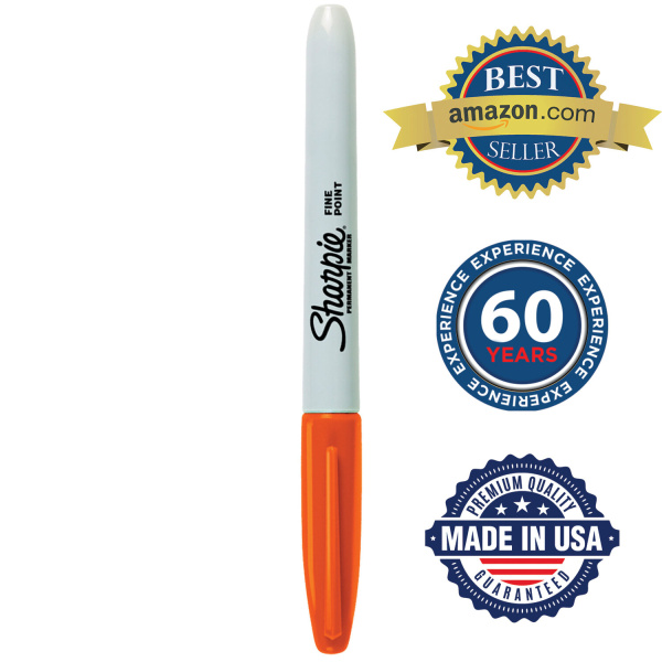 Маркер перманентный SHARPIE (США) ОРАНЖЕВЫЙ, "Fine", круглый наконечник, 1 мм, 2025036¶ Маркер пер