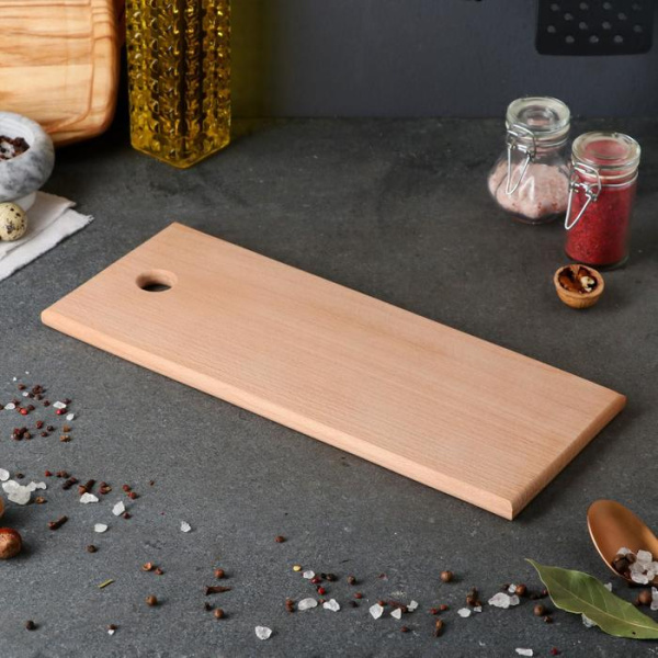 Доска разделочная, прямоугольная, 35 х 14 см, цельный массив бука