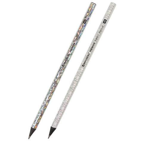 Карандаш чернографитный BRAUBERG PREMIUM TURKEY, 1 шт, "Platinum", НВ, дисплей, 181561